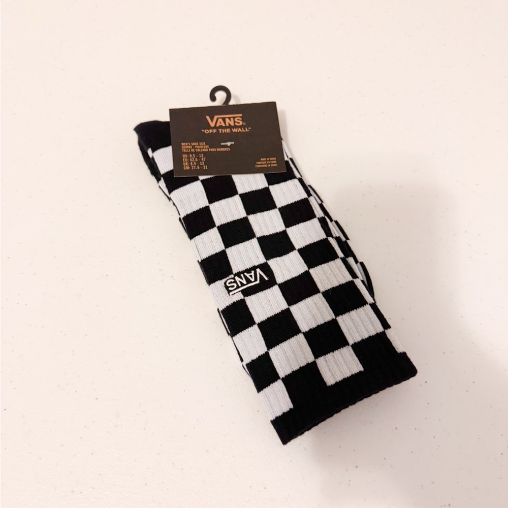 New Vans Black and White Checkered Socks